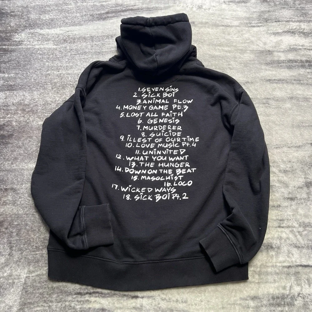 Ren Gill Sick Boi Track List Hoodie Large Black Ren Makes Merch - Picture 3 of 7